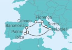 Itinerário do Cruzeiro Mediterrâneo Completo II - NCL Norwegian Cruise Line
